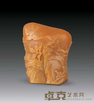 民国 田黄薄意石刻 5×4×3cm